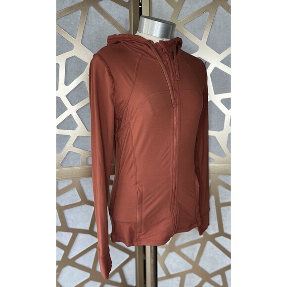 New Essential Bodywear EBW FIT Defined Hooded Yoga Jacket Women S Small Maroon - Picture 2 of 10